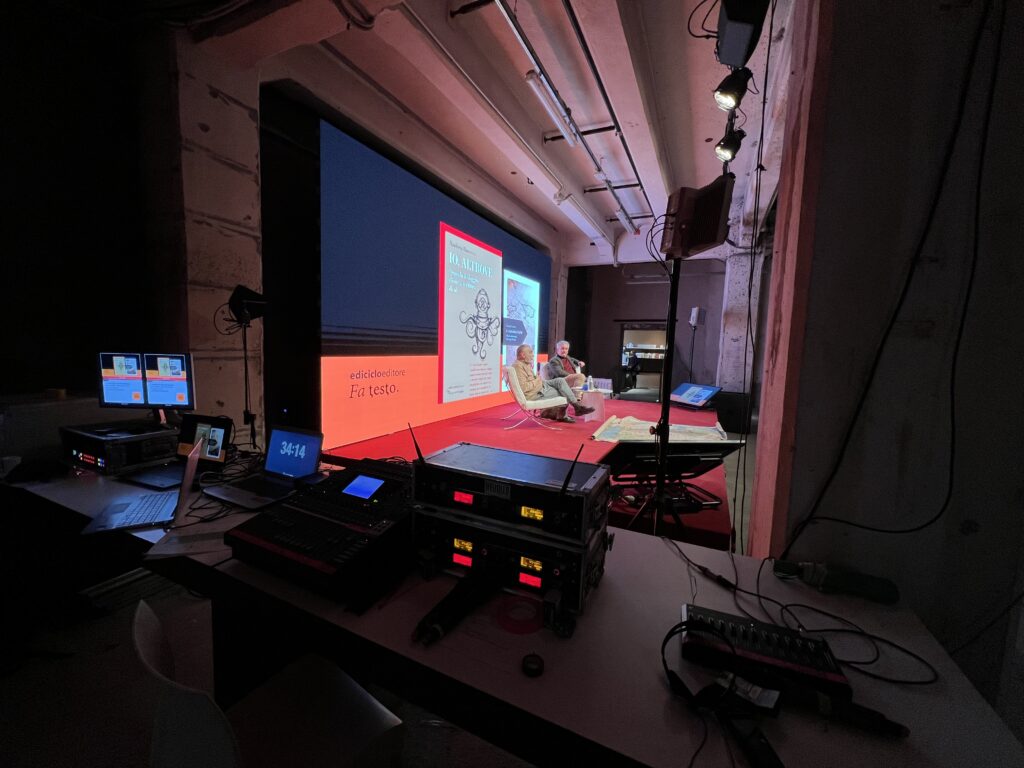 Sistemi multimediali per conferenza a cura di Avuelle per Testo, Salone dell'Editoria, Pitti Immagine